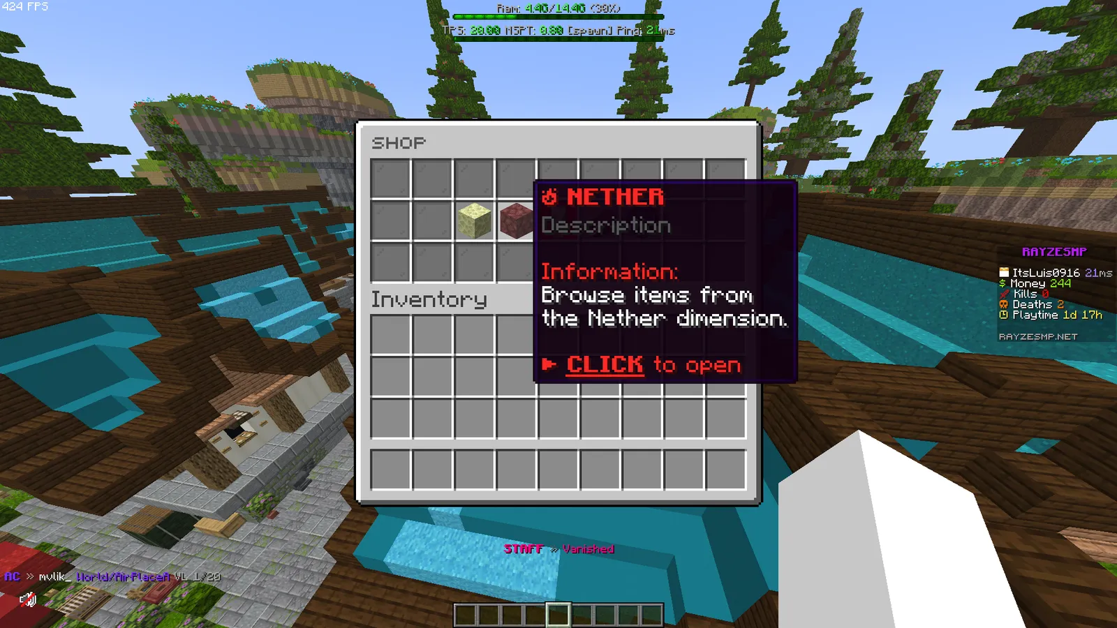 Sell multiplier menu