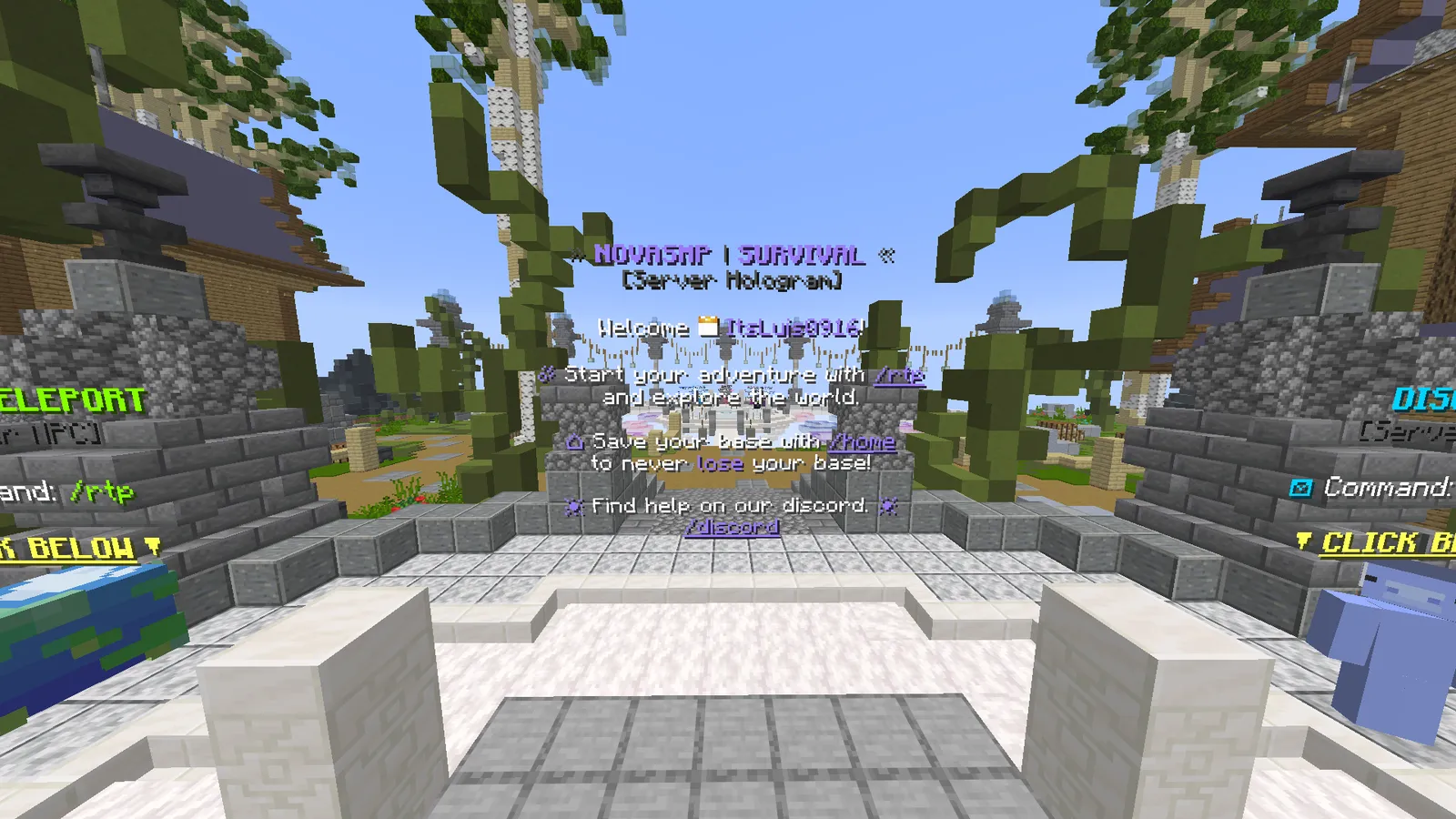 Server welcome hologram