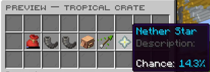 Reward preview with chances